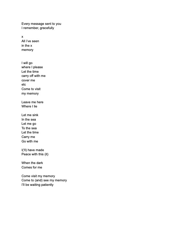 For My Young Death Lyrics Sheet 8